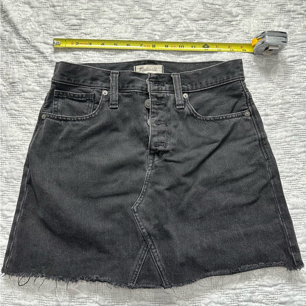 Madewell Black Denim Mini Skirt